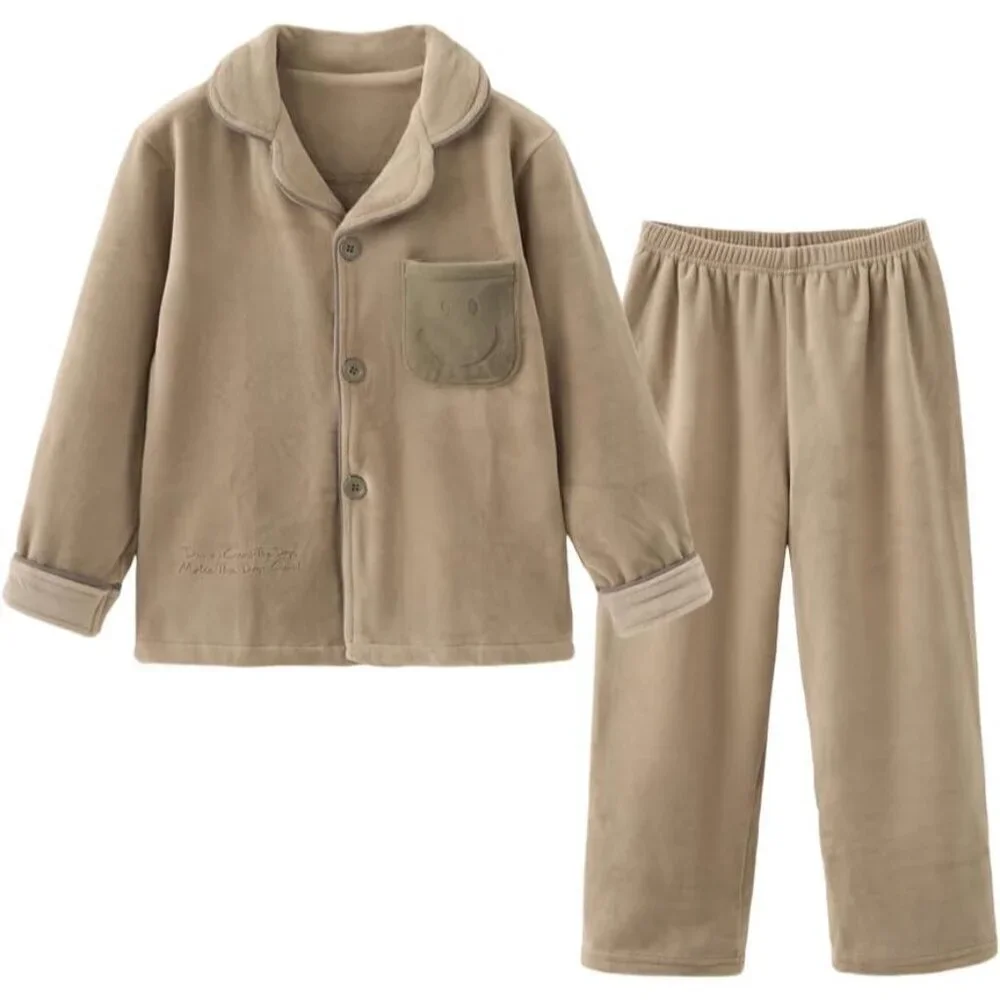 Kids Fleece Clothing Set, Cozy Winter Flannel Long Sleeve Top and Pants
